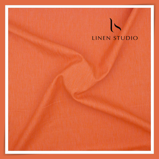 Fusion Fabric by Linen Fiesta, Cotton 70% & Linen 30% - Halloween Orange (NEW)