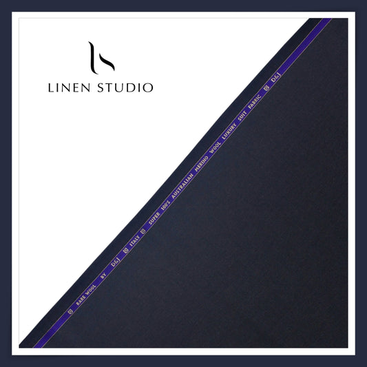 100's Australian Merino Wool Suiting by D&J - Baltic Blue (NEW) (Italian Designer Collection)