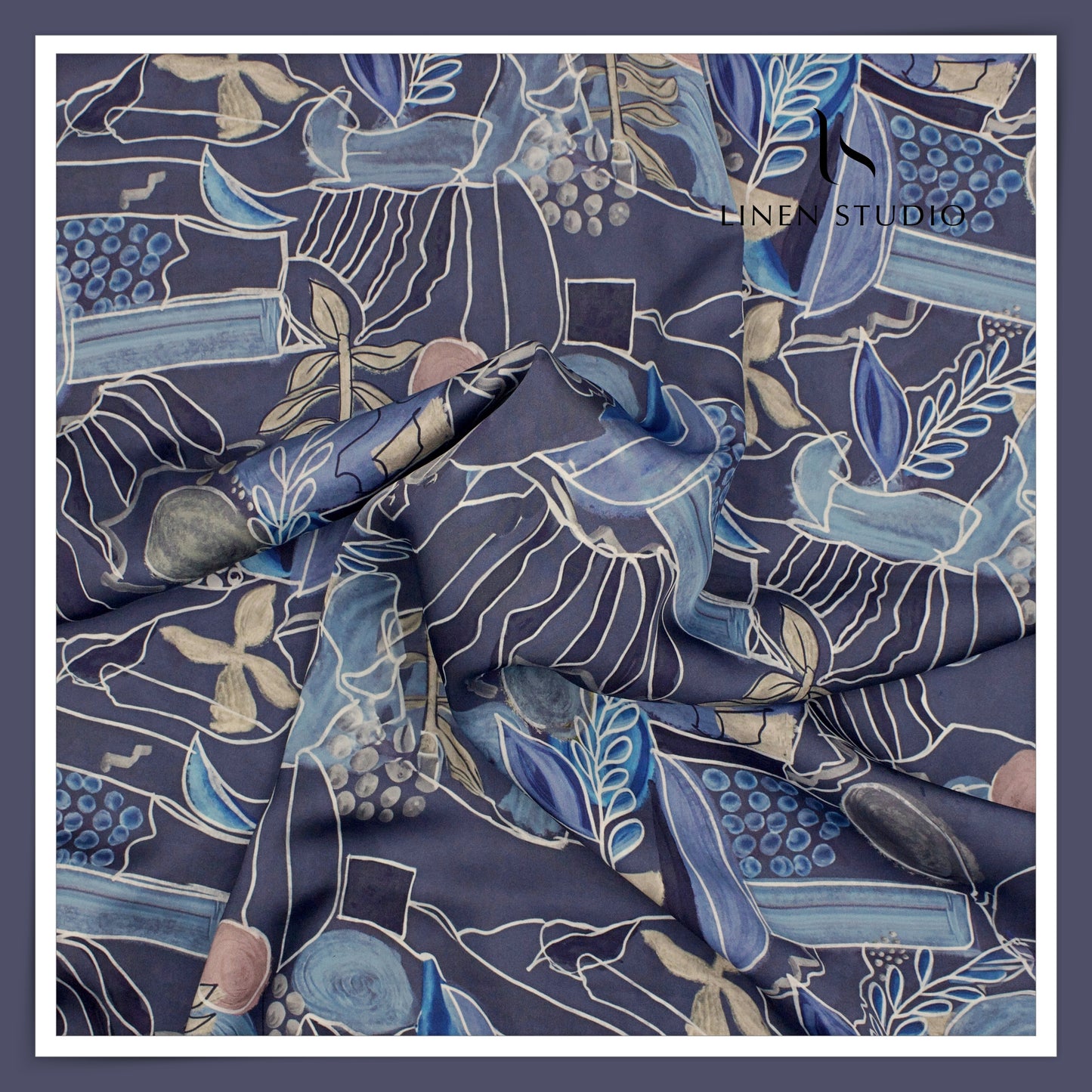 Silk & Giza Cotton Printed Premium Wrinkle Free Shirting by D&J Italy - Conceptual (NEW)