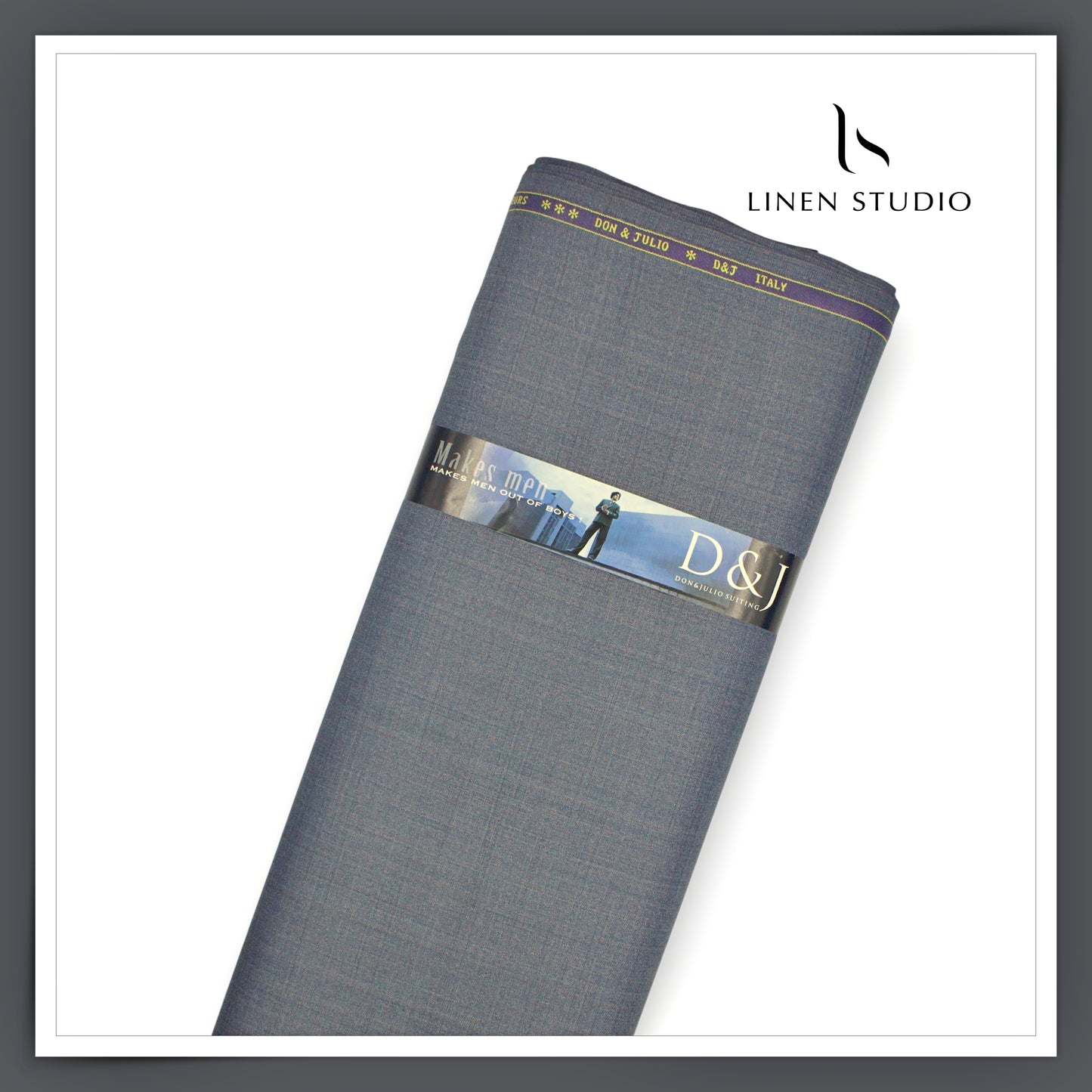 Wool Suiting by D&J - Storm Grey with Very Subtle Stripes (Zoom In) (NEW)