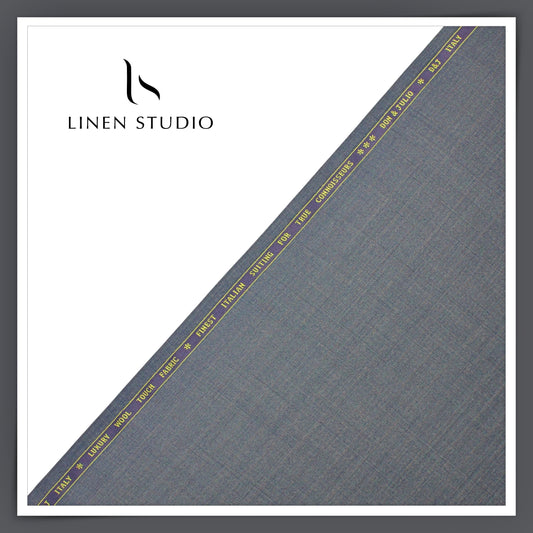 Wool Suiting by D&J - Storm Grey with Very Subtle Stripes (Zoom In) (NEW)