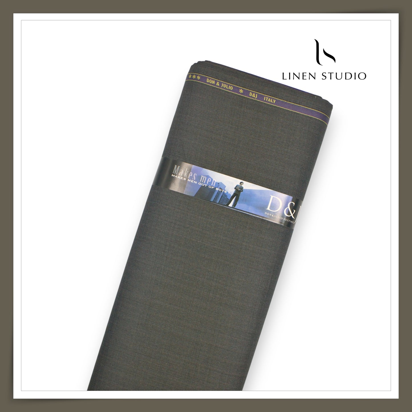 Wool Suiting by D&J - Brownish Grey with Very Subtle Stripes (Zoom In) (NEW)