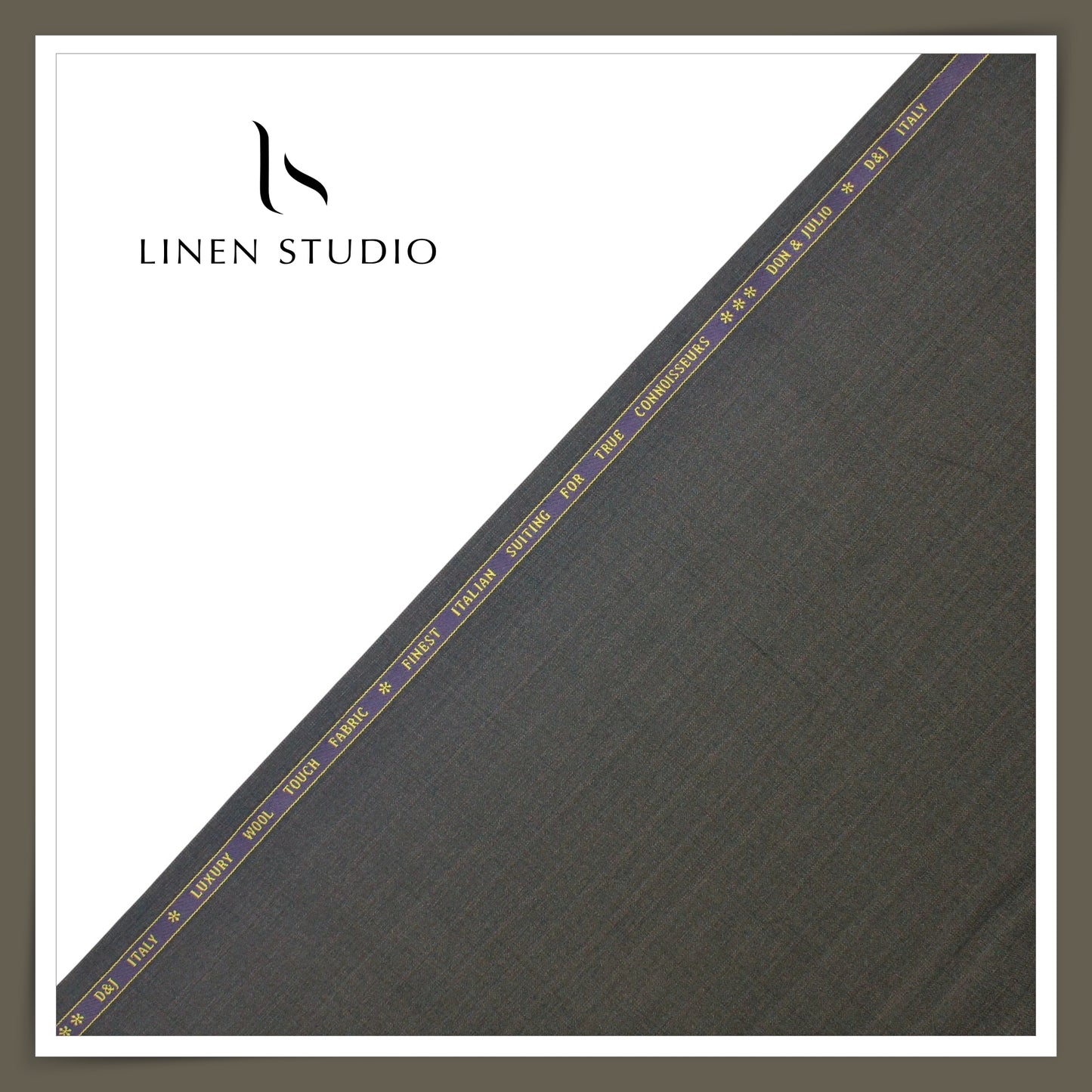 Wool Suiting by D&J - Brownish Grey with Very Subtle Stripes (Zoom In) (NEW)