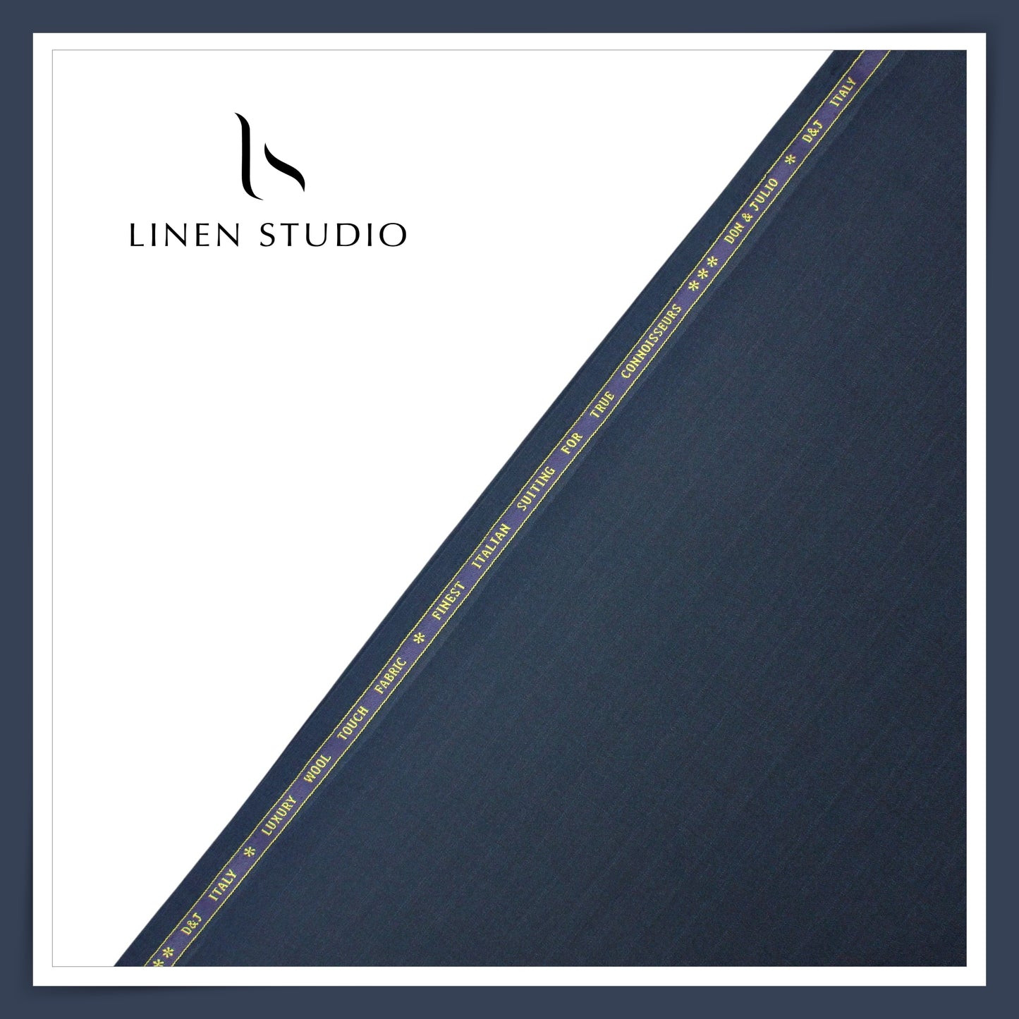 Wool Suiting by D&J - Dark Tuna Blue with Very Subtle Stripes (Zoom In) (NEW)