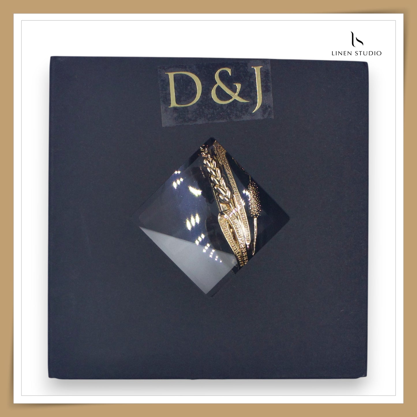 Brooch - Gold Toned Rhinestone Wheat Lapel (NEW)