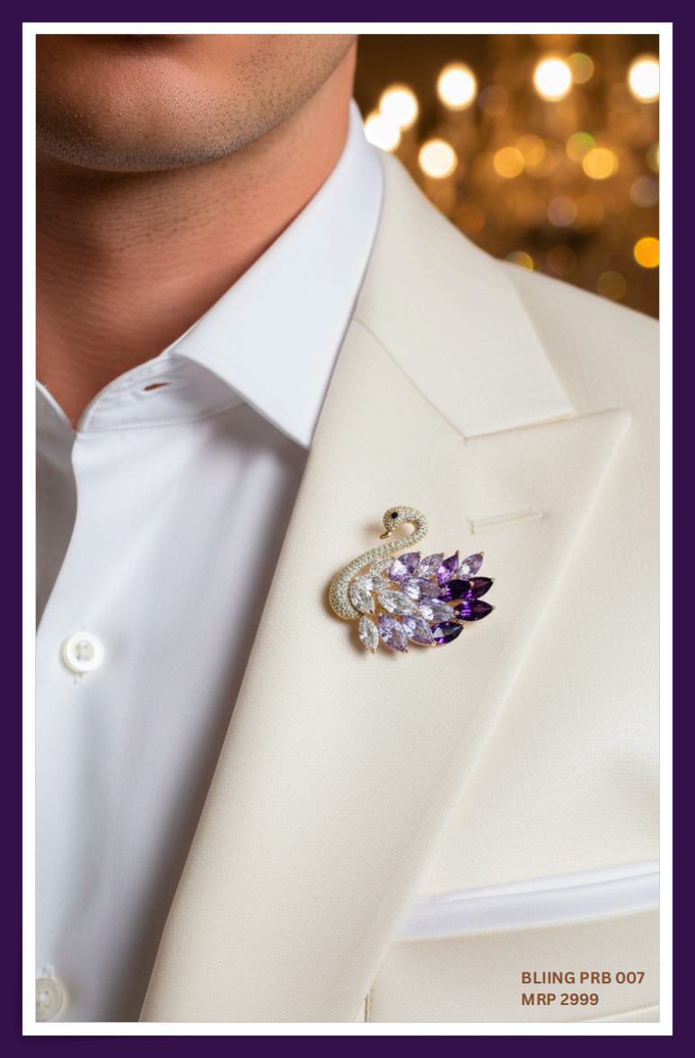 Premium Brooch -  Bling Purple Swan (NEW)