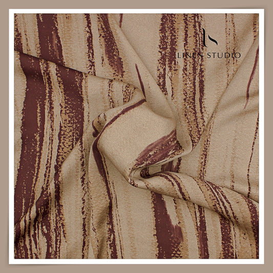 Silk & Giza Cotton Printed Premium Wrinkle Free Shirting by D&J Italy - Brush (NEW)