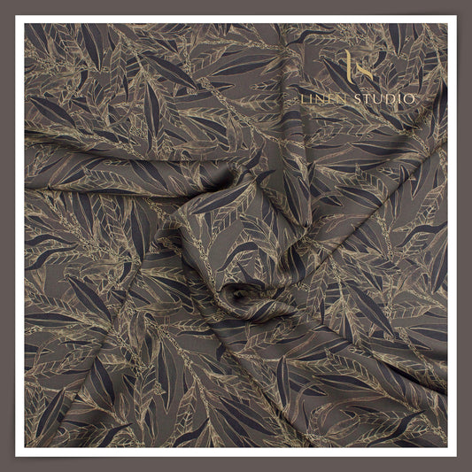 Silk & Giza Cotton Printed Premium Wrinkle Free Shirting by D&J Italy - Willow (NEW)