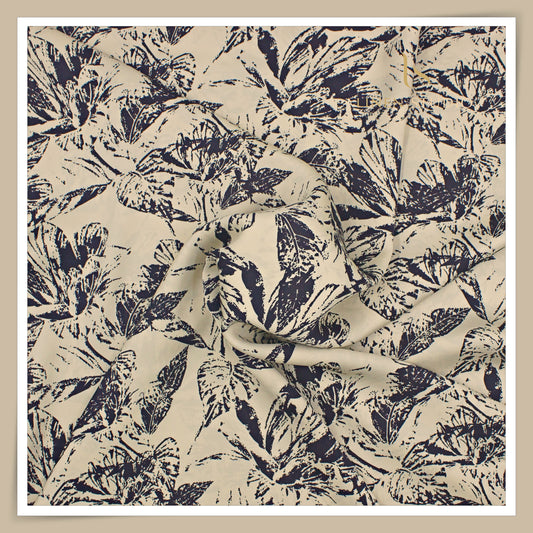 Silk & Giza Cotton Printed Premium Wrinkle Free Shirting by D&J Italy - Voile (NEW)