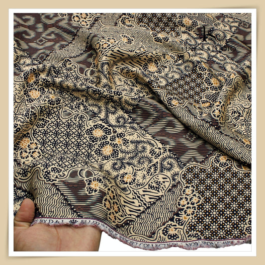 Silk & Giza Cotton Printed Premium Wrinkle Free Shirting by D&J Italy - Amber Batik Resort (NEW)