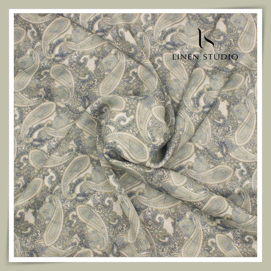 Silk & Giza Cotton Printed Premium Wrinkle Free Shirting by D&J Italy - Keri (NEW)