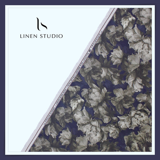 Silk & Giza Cotton Printed Premium Wrinkle Free Shirting by D&J Italy - Amethyst (NEW)