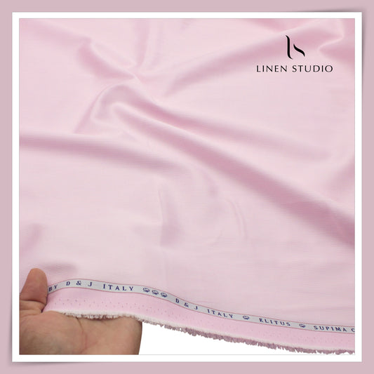 100% Supima Cotton Shirting Elitus by D&J Italy - Pink Micro Stripes (NEW) (Zoom In)
