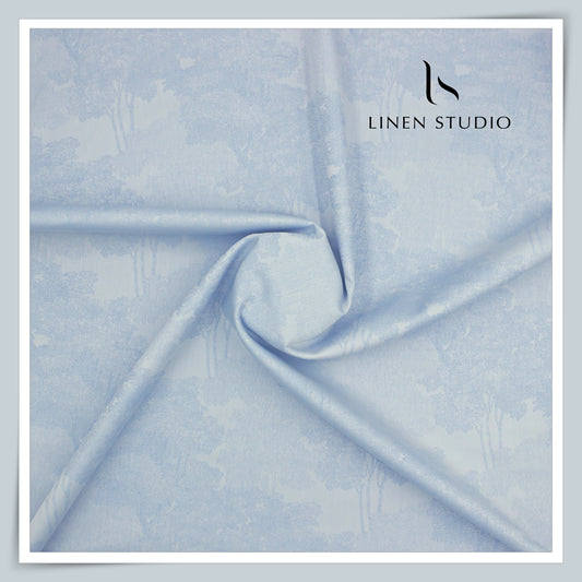 Elitus Giza Cotton Jacquard Shirting by D&J Italy - Sky Blue (NEW) (Zoom In)