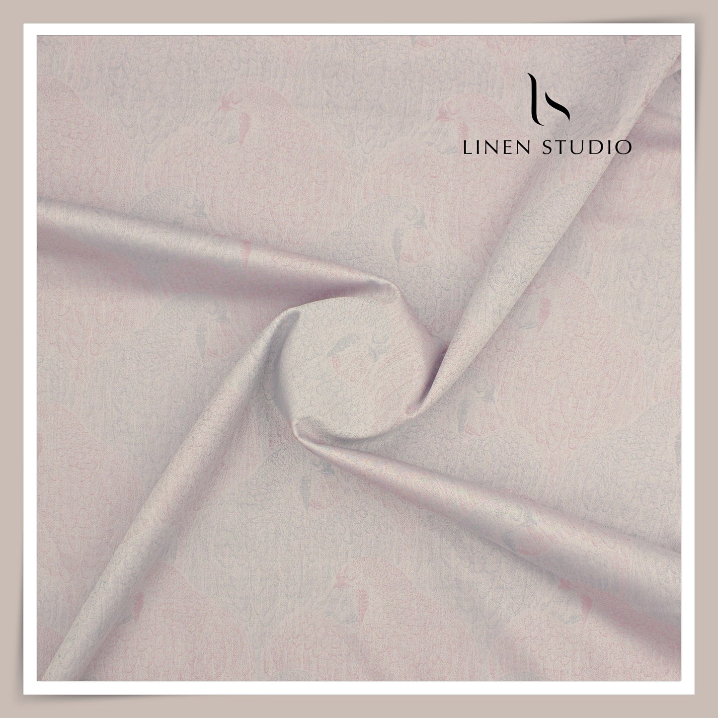 Elitus Giza Cotton Jacquard Shirting by D&J Italy - Pastel Garuda (NEW) (Zoom In)
