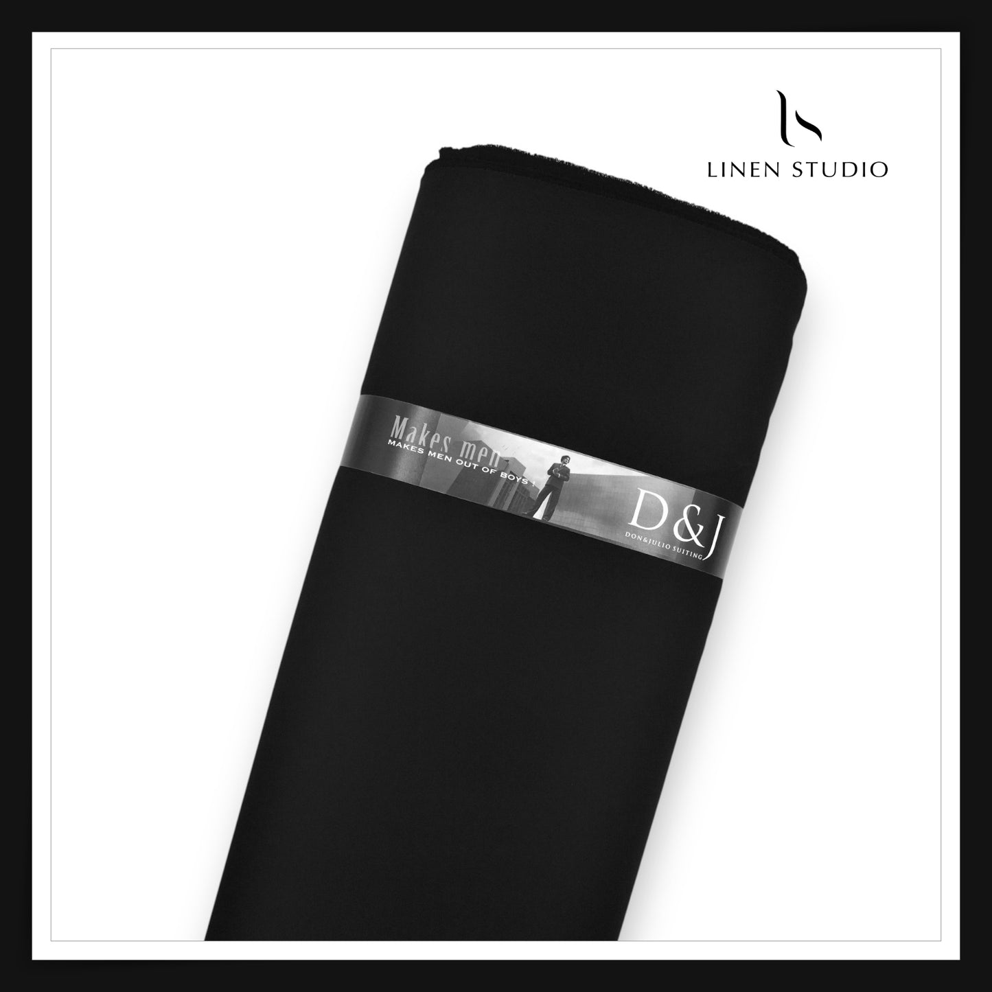 Premium Heavy Lachka Wrinkle Free Suiting by Don & Julio - Pitch Black (NEW)