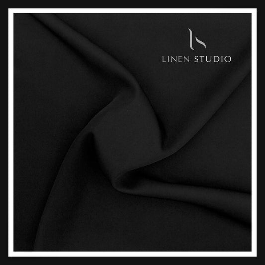 Premium Heavy Lachka Wrinkle Free Suiting by Don & Julio - Pitch Black (NEW)