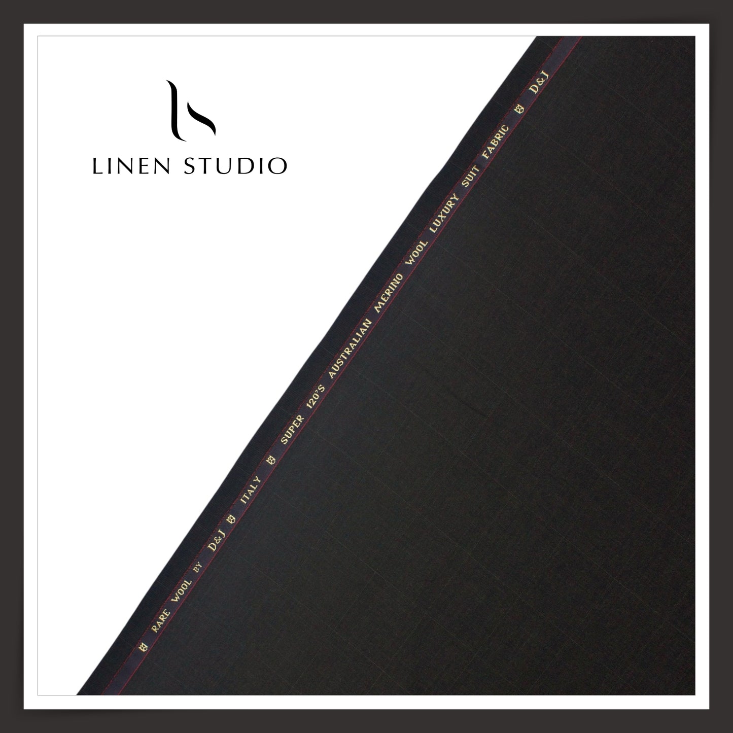 120's Australian Merino Wool Suiting by D&J - Black Subtle Checks (NEW) (Italian Designer Collection)