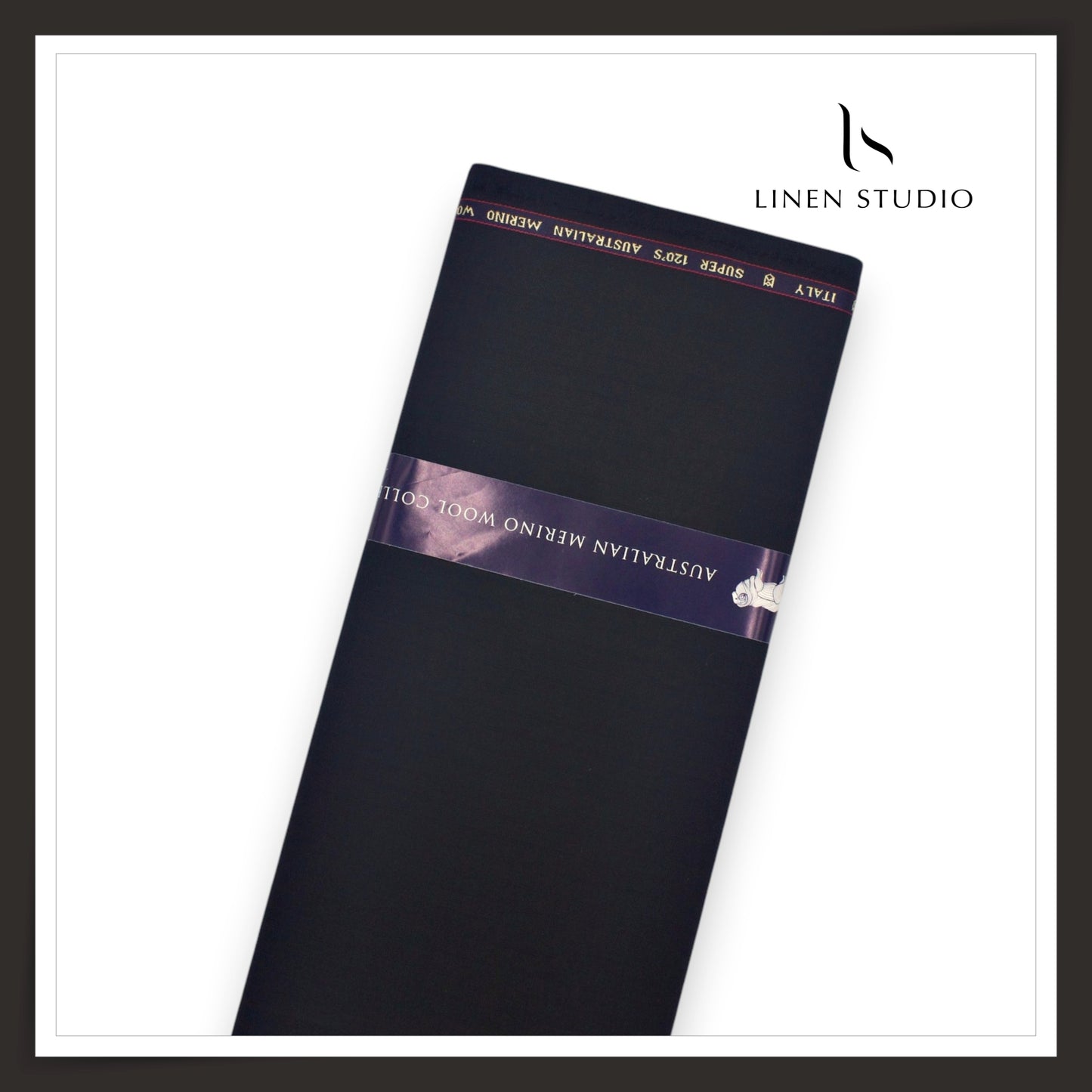 120's Australian Merino Wool Suiting by D&J - Black Textured Stripes (NEW) (Italian Designer Collection)