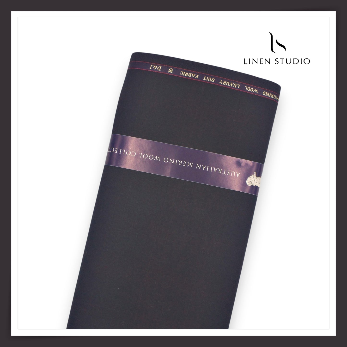 120's Australian Merino Wool Suiting by D&J - Dark Eggplant Fancy Checks (NEW) (Italian Designer Collection)