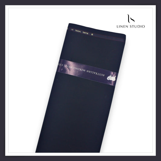 120's Australian Merino Wool Suiting by D&J - Dark Blue (NEW) (Italian Designer Collection)