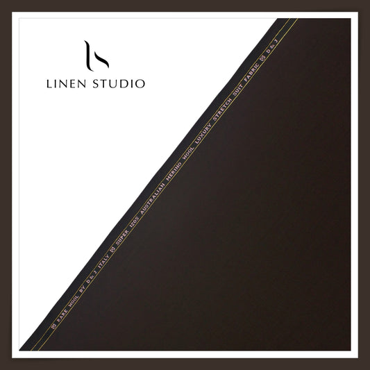 120's Australian Merino Wool STRETCH Suiting by D&J - Zeus Brown (NEW) (Italian Designer Collection)