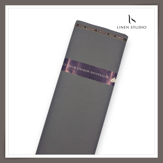 120's Australian Merino Wool STRETCH Suiting by D&J - Carbon Grey (NEW) (Italian Designer Collection)