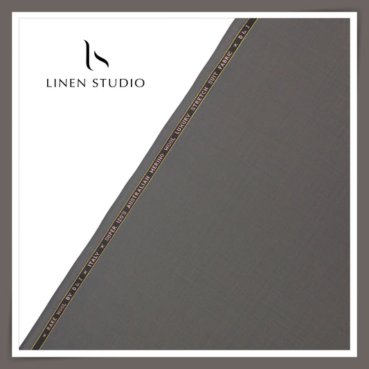 120's Australian Merino Wool STRETCH Suiting by D&J - Carbon Grey (NEW) (Italian Designer Collection)