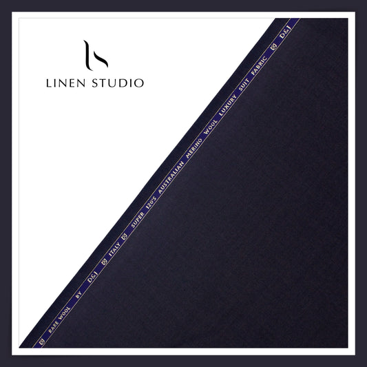 120's Australian Merino Wool Suiting by D&J - Rustic Blue (NEW) (Italian Designer Collection)