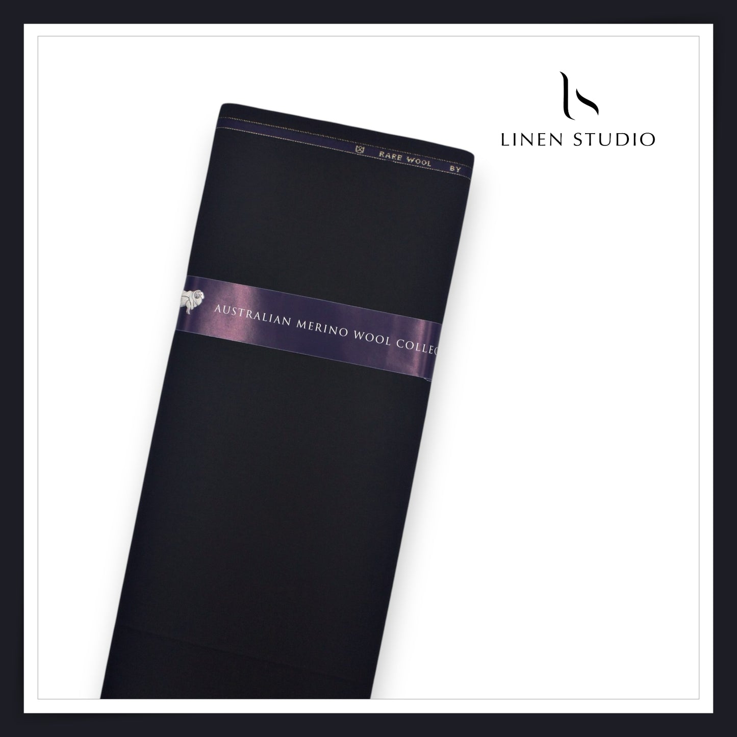 120's Australian Merino Wool Suiting by D&J - Deep Black (NEW) (Italian Designer Collection)