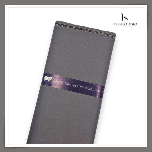 120's Australian Merino Wool STRETCH Suiting by D&J - Dove Grey (NEW) (Italian Designer Collection)