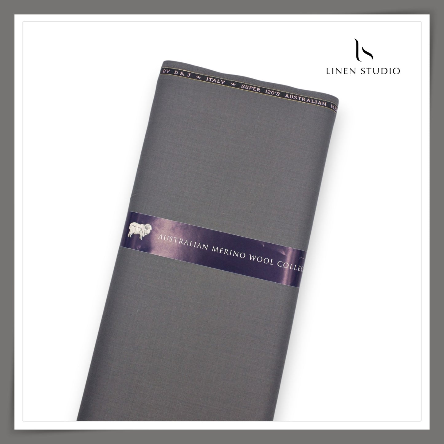 120's Australian Merino Wool STRETCH Suiting by D&J - Dove Grey (NEW) (Italian Designer Collection)