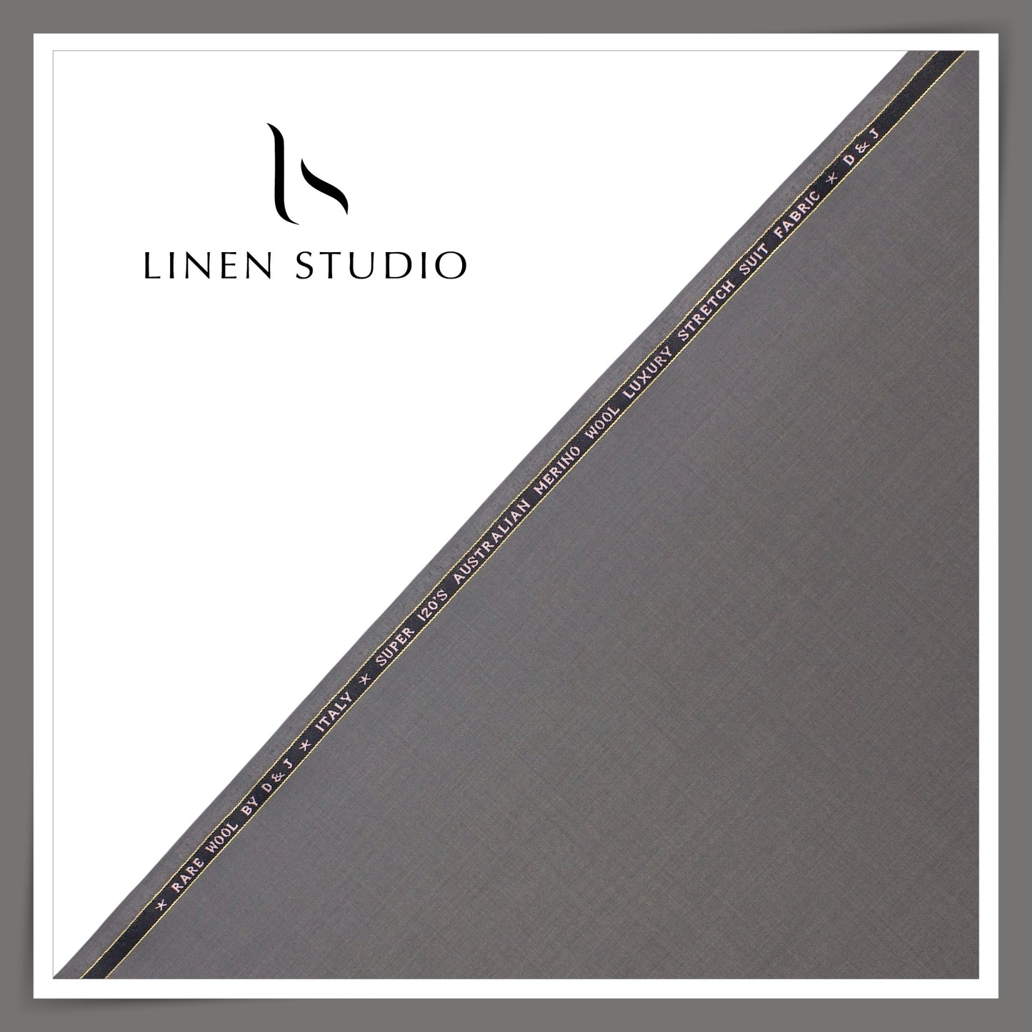 120's Australian Merino Wool STRETCH Suiting by D&J - Dove Grey (NEW) (Italian Designer Collection)