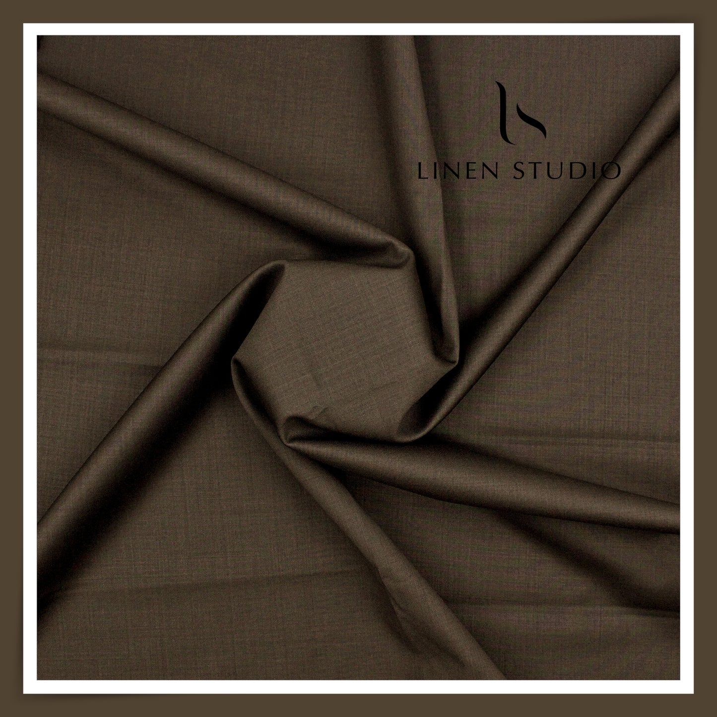 120's Australian Merino Wool STRETCH Suiting by D&J - Dark Wood Brown (NEW) (Italian Designer Collection)