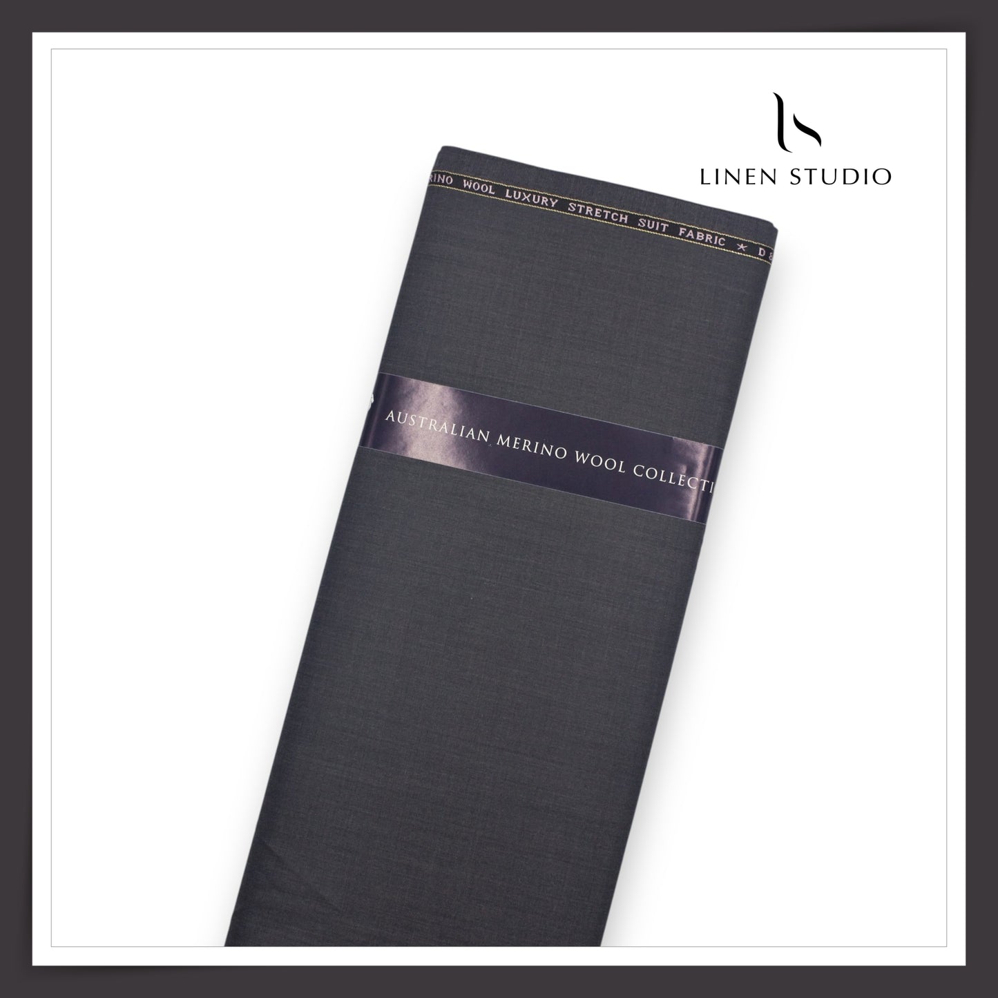 120's Australian Merino Wool STRETCH Suiting by D&J - Dark Bluish Grey (NEW) (Italian Designer Collection)