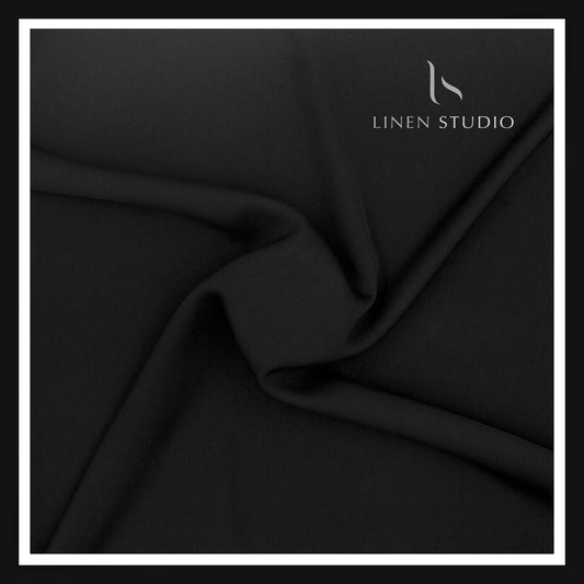 Wrinkle Free Lightweight Lachka Shirting by Don & Julio - Pitch Black (NEW)