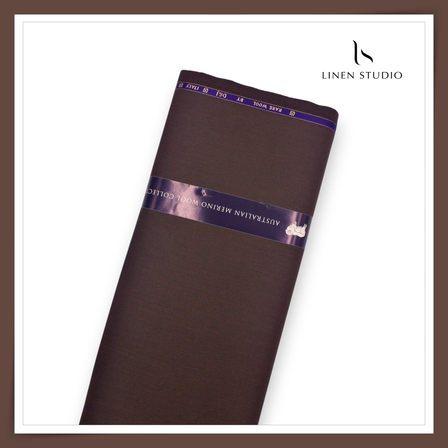 100's Australian Merino Wool Suiting by D&J - English Brown Twill (NEW) (Italian Designer Collection)