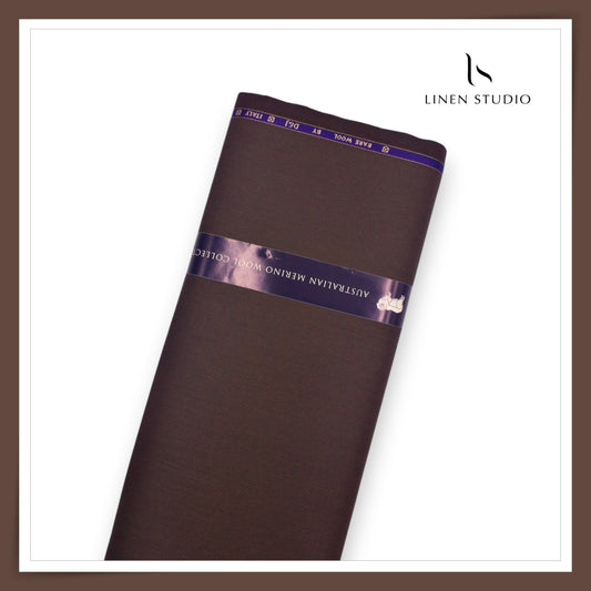 100's Australian Merino Wool Suiting by D&J - English Brown Twill (NEW) (Italian Designer Collection)