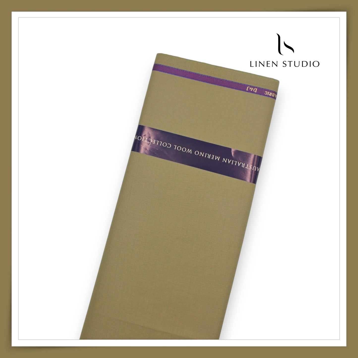 100's Australian Merino Wool Suiting by D&J - Greenish Beige (NEW) (Italian Designer Collection)