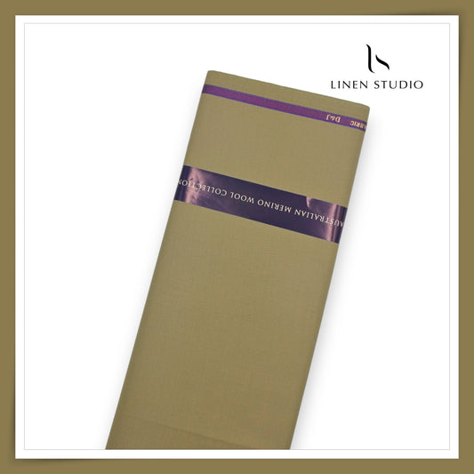 100's Australian Merino Wool Suiting by D&J - Greenish Beige (NEW) (Italian Designer Collection)