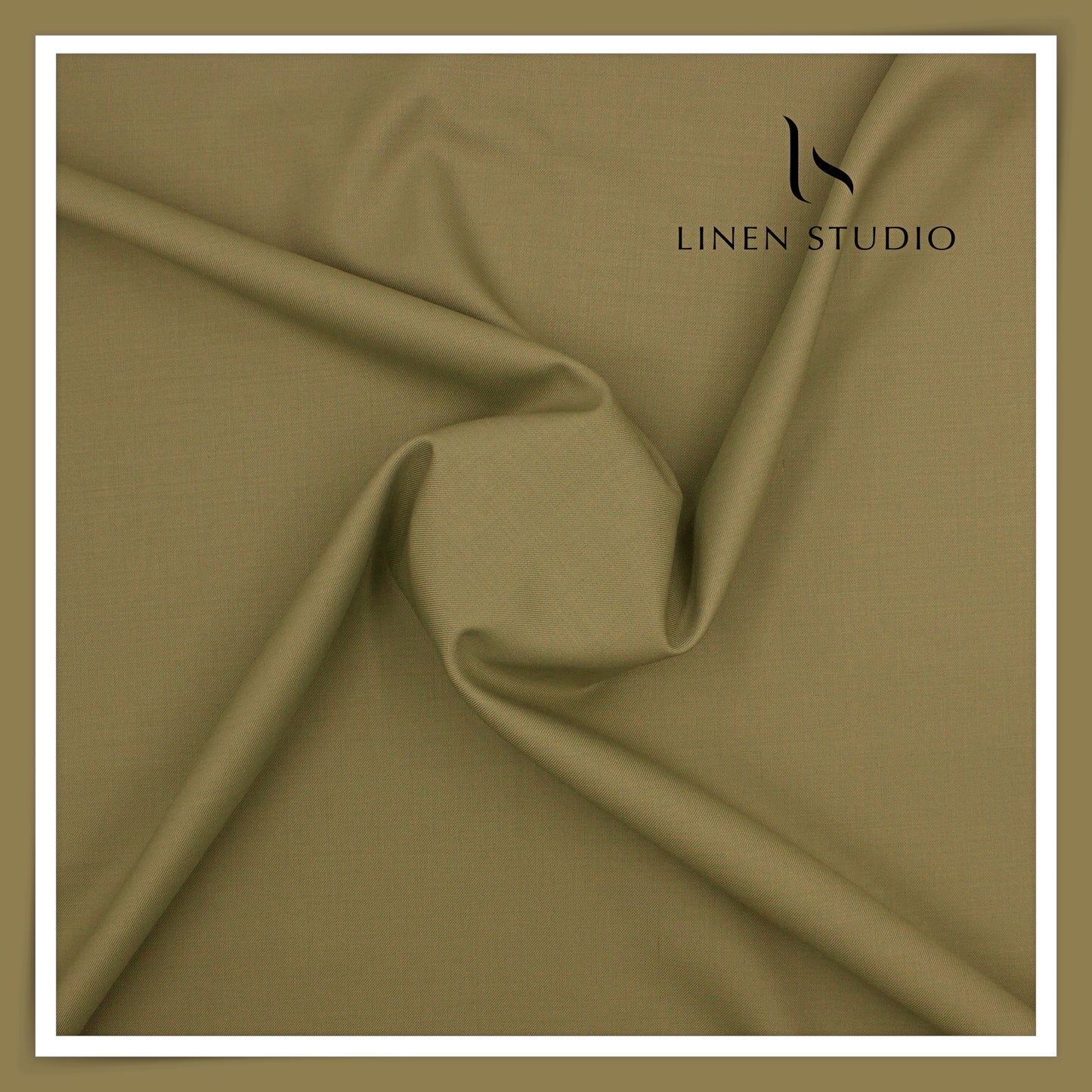 100's Australian Merino Wool Suiting by D&J - Greenish Beige (NEW) (Italian Designer Collection)