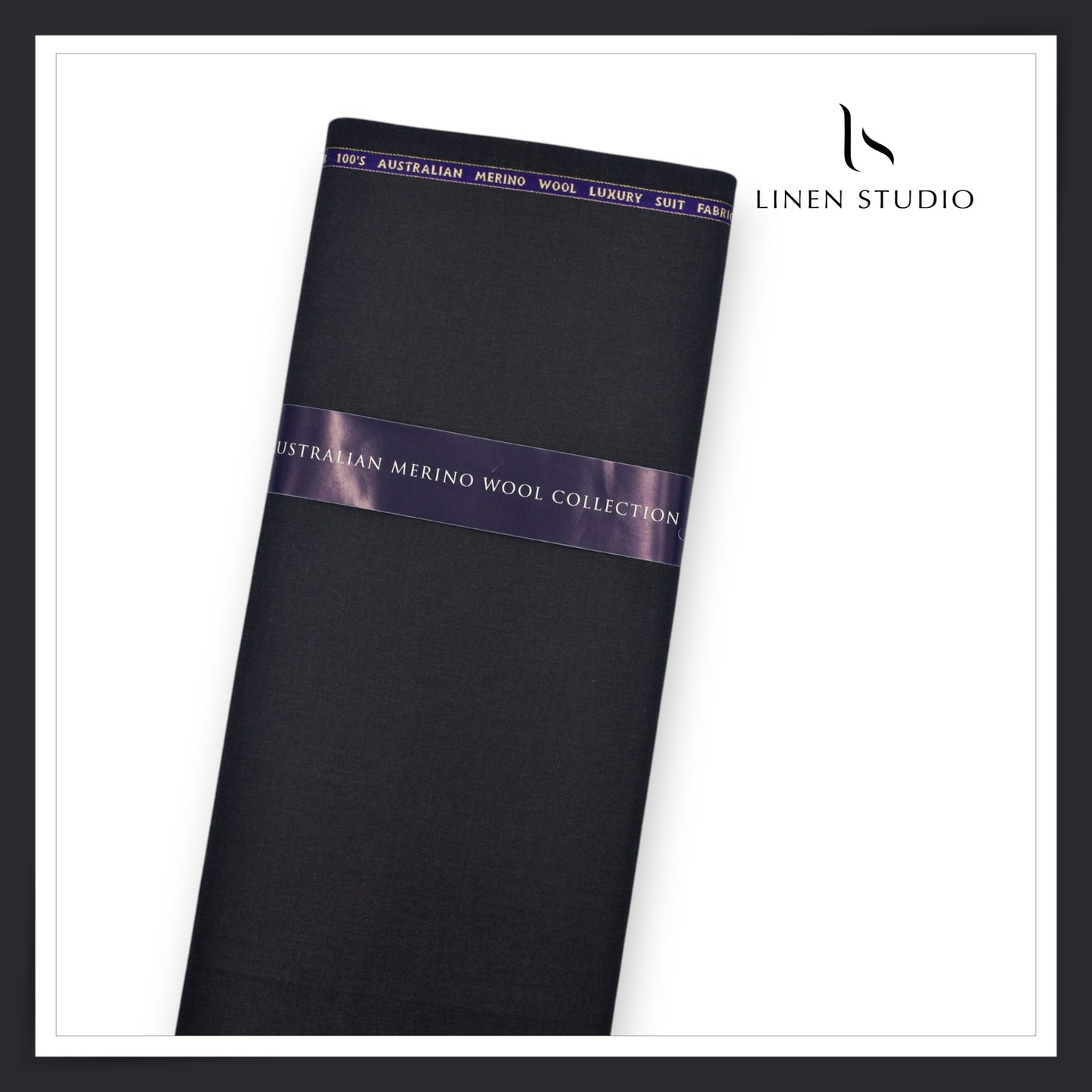 100's Australian Merino Wool Suiting by D&J - Darkest Grey (NEW) (Italian Designer Collection)