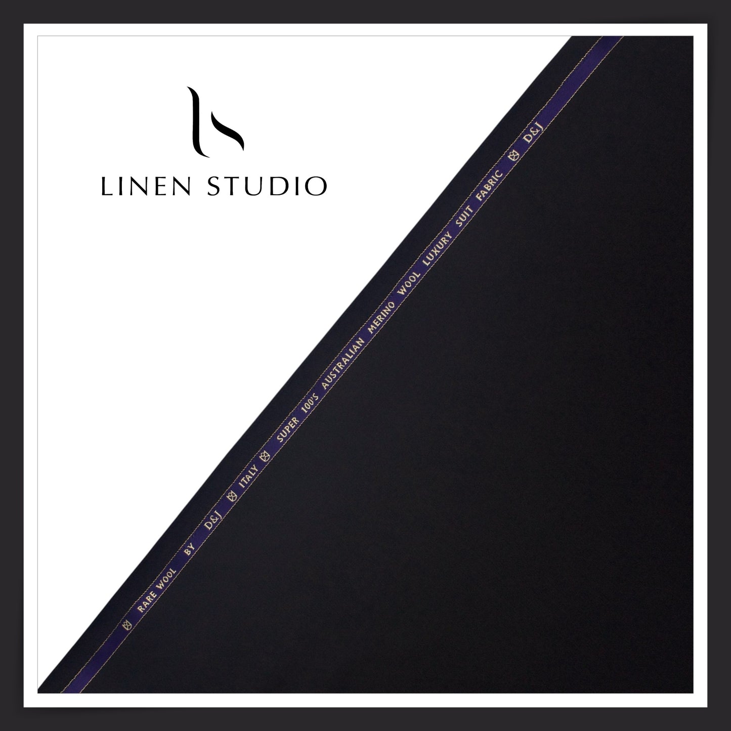 100's Australian Merino Wool Suiting by D&J - Darkest Blue (NEW) (Italian Designer Collection)