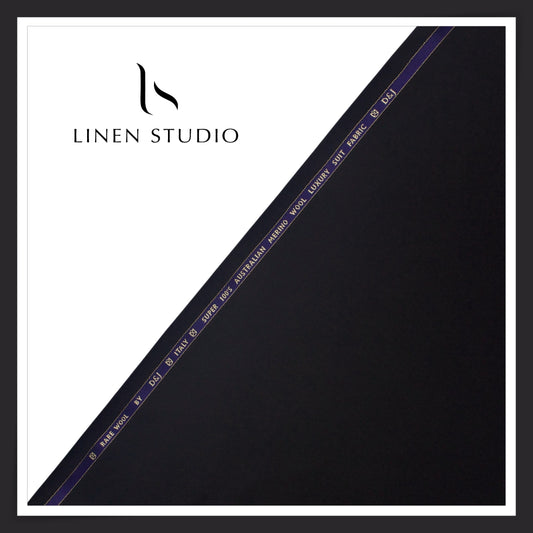 100's Australian Merino Wool Suiting by D&J - Darkest Blue (NEW) (Italian Designer Collection)