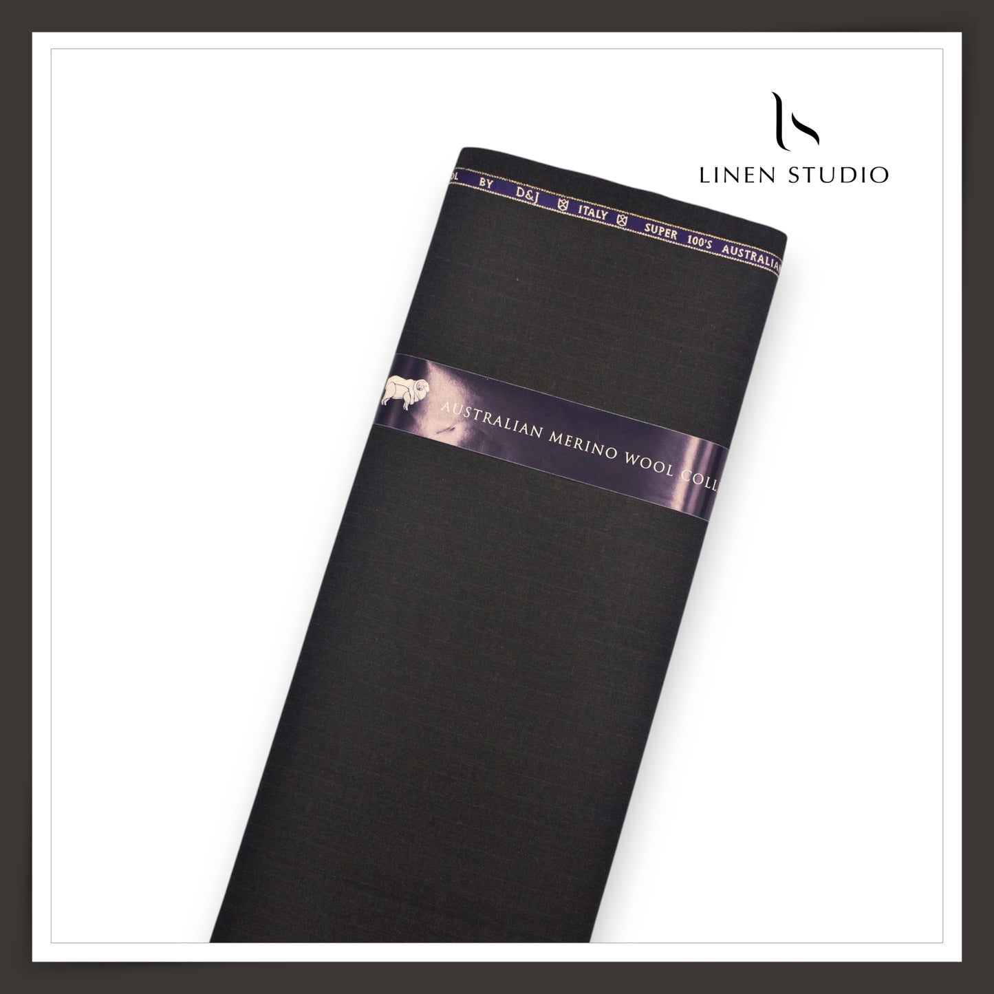 100's Australian Merino Wool Suiting by D&J - Dark Grey with Subtle Stripes (NEW) (Italian Designer Collection)