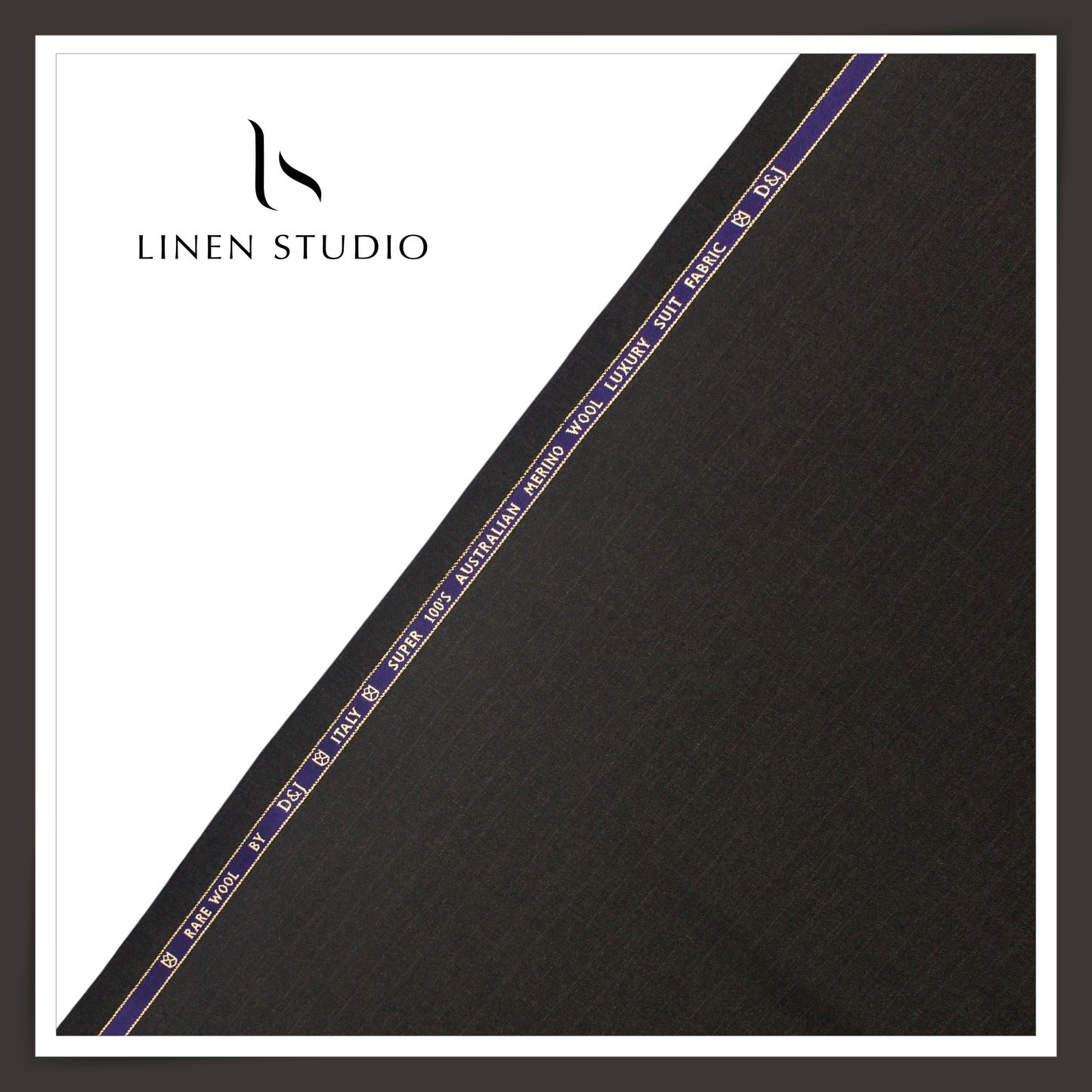100's Australian Merino Wool Suiting by D&J - Dark Grey with Subtle Stripes (NEW) (Italian Designer Collection)