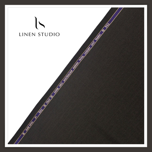 100's Australian Merino Wool Suiting by D&J - Dark Grey with Subtle Stripes (NEW) (Italian Designer Collection)