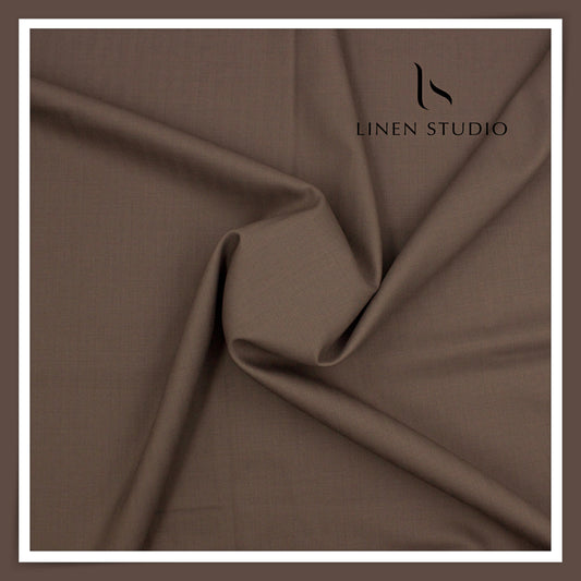 100's Australian Merino Wool Suiting by D&J - Congo Brown Fancy Stripe Textured (NEW) (Italian Designer Collection)