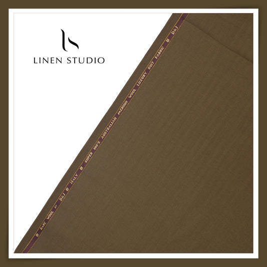 100's Australian Merino Wool Suiting by D&J - Irish Coffee Fancy Stripes (NEW) (Italian Designer Collection)