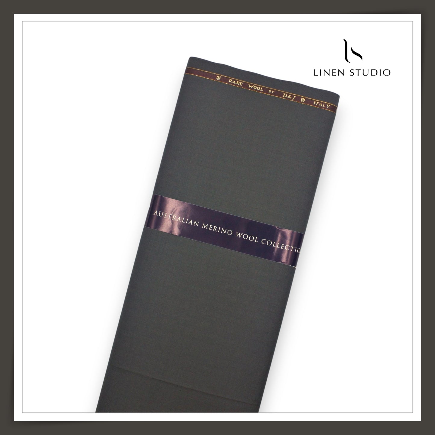 100's Australian Merino Wool Suiting by D&J - Cement Grey Stripes (NEW) (Italian Designer Collection)